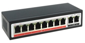 VSW-110P  ,  8- 10/100 PoE  +2 Uplink  10/100 , PoE-:: IEEE 802.3 af/at (1,2 : DC+ 3,6 : DC-)PoE-::  90 