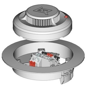 ИП-212-41М с КМЧ .Извещатель пожарный дымовой , с базой для установки на подвесной потолок , 40мкА, 9-30В, -45/+55С