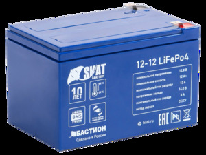 Аккумулятор Skat i-Battery 12-12 Li-Ion LiFePo4 .12 В, 12 Ач на базе LiFePo4 элементов IFR 26650, структура 4P4S.Номинальное напряжение 12,8 В, напряжение заряда до 14В.Максимальный ток разряда до 12 А ток заряда до 6А.Встроенная система контроля BMS, за
