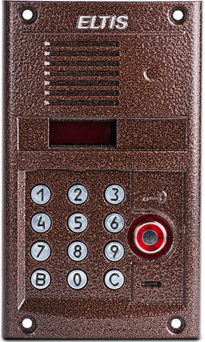 DP420-TD22 (медь). Блок вызова антиванд.  Ключи Тouch Мemory. До 20 абонентов .Индикатор набора, подсветка клавиатуры. Защита системой паролей, резервирование данных на ПК, обновление ПО. Вандалозащищенный, врезной, вертикальное исполнение корпуса.